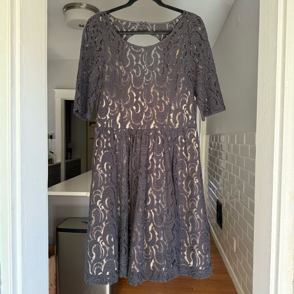 Plenty by Tracy Reese Sheer Lace Dress with Nude Attached Slip